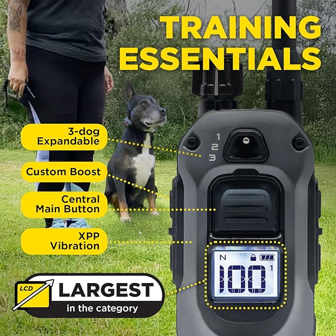 Dogtra 280X E-Collar with Remote [New Edition] 10 lbs+, 1/2 Mile Range, LED Light, 100 Levels of Precise Control for Stubborn Dogs, Waterproof, Boost for Quick Recall, Vibration, Safety Lock & Tone