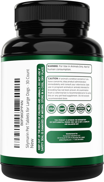 Liver Support Supplement for Large Dogs with Silymarin (Same & Silybin) S-Adenosyl-L-methionine (SAM-e) & Silybum (Milk Thistle) Dog Liver Supplement - 3rd Party Tested, Non GMO - 30 Chewable Tablets