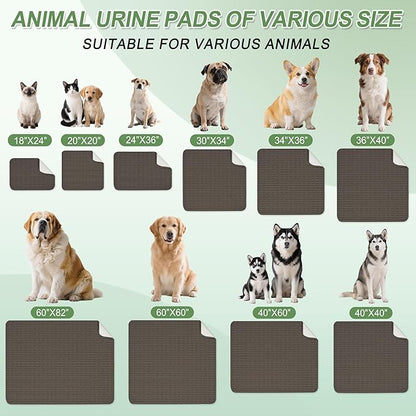 Washable Pee Pads for Dogs, Reusable Puppy Pads Dog Pads, Non-Slip Dog Pee Pads, Leakproof Pet Pee Pads Wee Wee Pads for Dogs. (Coffee, 60"x60"(Pack of 1))