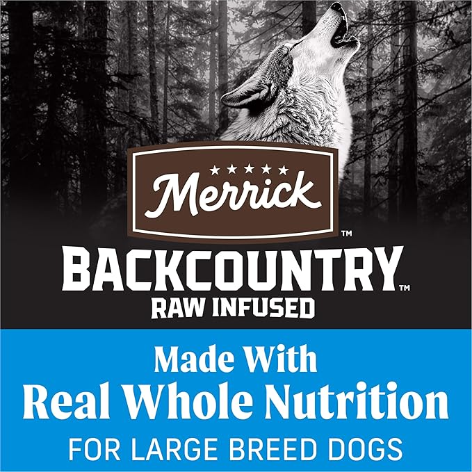 Merrick Backcountry Grain Free Dry Adult Dog Food, Kibble With Freeze Dried Raw Pieces, Large Breed Recipe - 20.0 lb. Bag