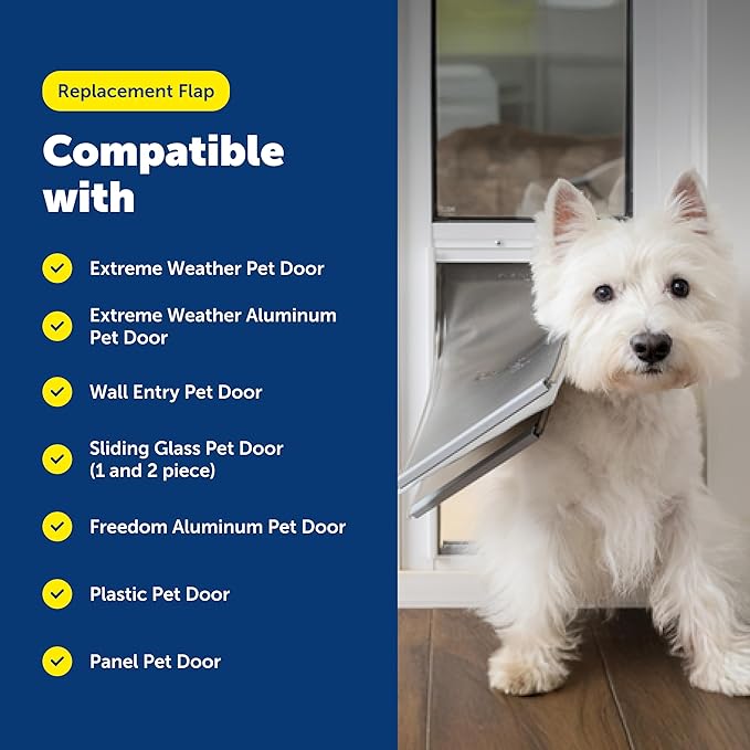 PetSafe Original Replacement Flap - Doggie Door Vinyl Replacement Flap for Sliding Glass Pet Door - Durable & Made with Non-Toxic Materials - 24 7/8" H x 13 1/8" W - Extra Large