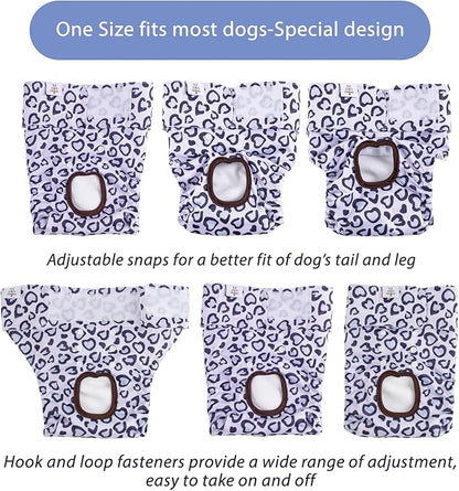 CuteBone Dog Diapers Female Washable Small Medium Large 3 Pack Reusable Doggie Diapers Puppy Period Pants for Doggy Heat Cycle Peeing
