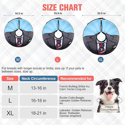 BEAUTYZOO Inflatable Dog Cone Collar, Recovery Dog Cone Alternative After Surgery, Adjustable Blow up Dogs Donut Collar, Pet Recovery Collar for Medium Large Dogs from Biting & Scratching,Soft Cone