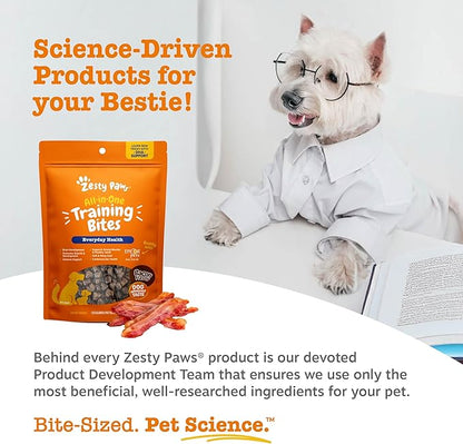 Zesty Paws Training Treats for Dogs & Puppies - Dog Treats for Training - Healthy Dog Chews for Hip, Joint & Muscle Health - for All Breeds and Ages - Bacon Flavor - 8oz