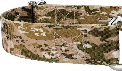 Country Brook Petz - Desert Viper Camo Martingale Dog Collar and Leash - Camouflage Collection Featuring Rugged Designs (1 Inch, Large)