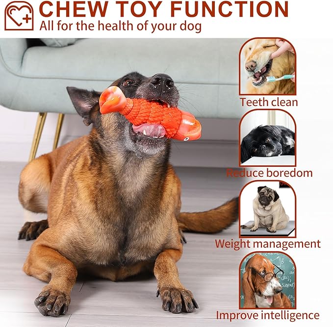 BoYoYo Indestructible Dog Toys for Aggressive Chewers Large Breeds, Durable Squeaky Toys for Super Chewers, Heavy Duty Tough Bone to Keep Them Busy, Interactive Dog Chew for Medium Breed