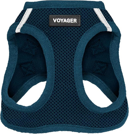 Best Pet Supplies Voyager Step-in Air Harness - All Weather Mesh, Reflective, No Pull Harness for Dogs, Cats - Secure with Hook & Loop Fastener, Buckle, Double D-Rings - Blue, XXS