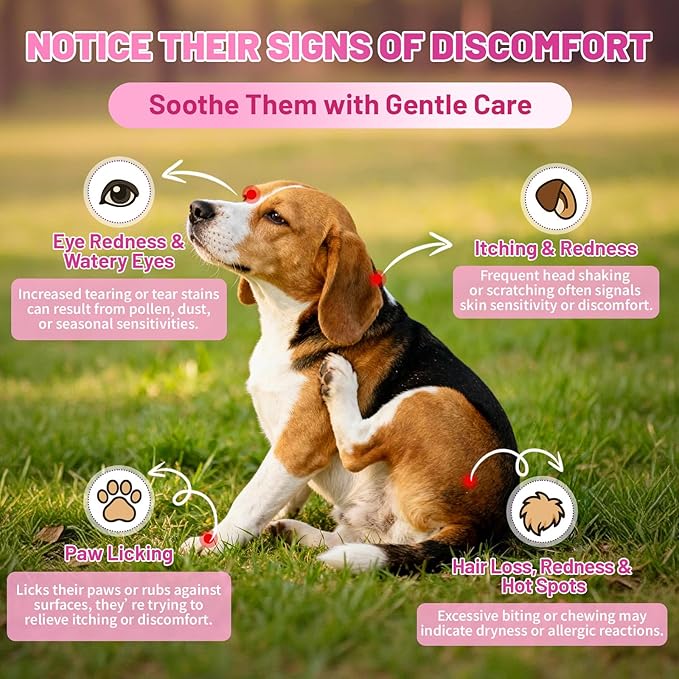 Wagmee Allergy Relief Drops for Dogs, Dog Itchy Skin Relief & Natural Anti Itch Yeast with Omega-3, Turmeric for Dogs Ears Paw Relief - Dog Seasonal Allergies, Skin & Coat Immune Supplement