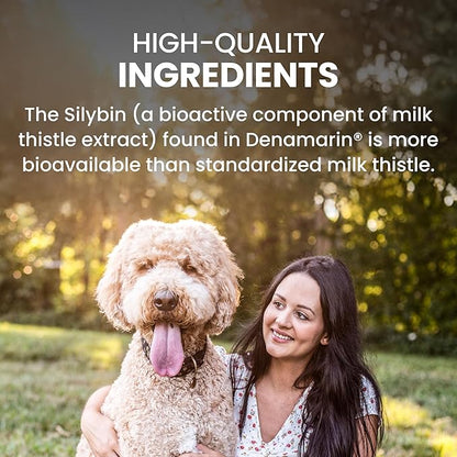 Nutramax Denamarin for Large Dogs, Liver Health Supplement with S-adenosylmethionine (SAMe) plus Silybin, Liver Support for Dogs, Coated Tablets, 30 Count
