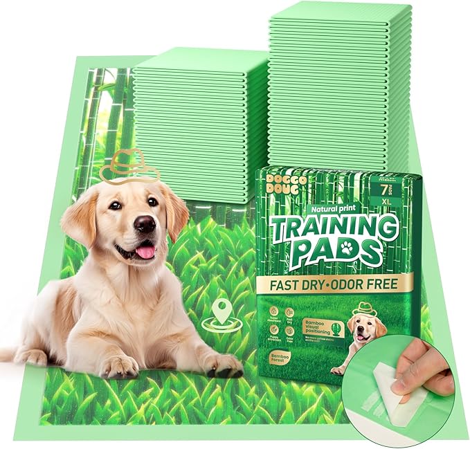 Puppy Pads XL 7 Count - 28"x34" Extra Large Pee Pads for Dogs Odor Blocking, Leak-Proof Potty Training Pad Super Absorbent, 6-Layer Leak-Bamboo Patterns Dog Pads