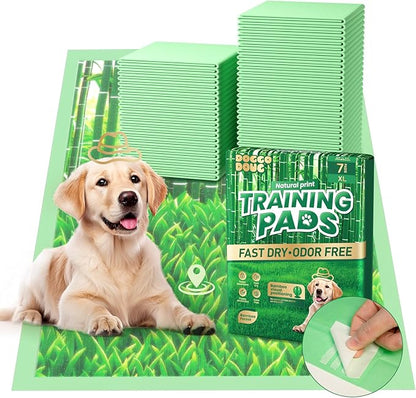 Puppy Pads XL 7 Count - 28"x34" Extra Large Pee Pads for Dogs Odor Blocking, Leak-Proof Potty Training Pad Super Absorbent, 6-Layer Leak-Bamboo Patterns Dog Pads