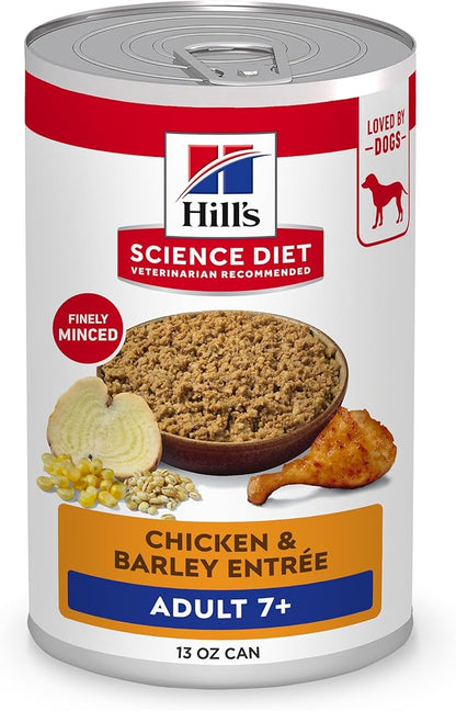 Hill's Science Diet Adult 7+ Wet Dog Food, Chicken & Barley, 13 oz. Cans, 12-Pack