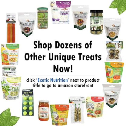 Exotic Nutrition Dried Rose HIPS (3 oz.) - Healthy Natural Treat - Chinchillas, Guinea Pigs, Rabbits, Prairie Dogs, Degus, Hamsters, Rats, Squirrels, Parrots, Chickens, Ducks & Other Small Pets