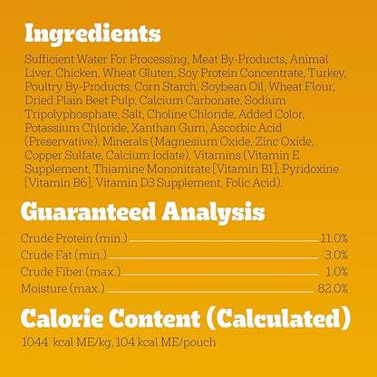 Pedigree High Protein Dog Food, Adult Wet Dog Food Pouches, Chicken & Turkey, 3.5 oz. Pouches, 16 Count
