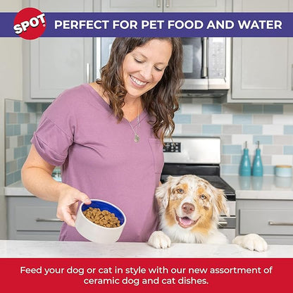 SPOT by Ethical Products – Ceramic Stoneware Pet Bowl for Cats and Small Dogs,Classic Heavy Duty Non Slip Ceramic Cat Dish Dog Bowls for Food and Water
