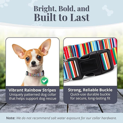 Lucky Love Dog - Adjustable Dog Collar with Easy Click Buckle for Small Ones, Durable, & Comfortable for Male & Female Dogs, Pet Collar for Puppies & Adult Dogs - Hippie, XS
