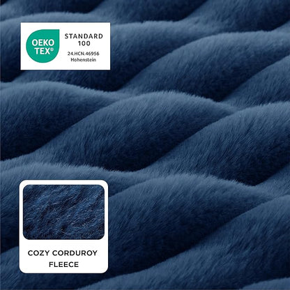 Bedsure ComfyFleece™ Orthopedic Dog Beds for Extra Large Dogs, Waterproof Memory Foam XL Pet Bed with Sides, Non-Slip and Egg-Crate Foam Big Dog Couch Sofa with Washable Corduroy Cover, Blue