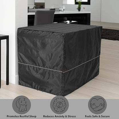 MidWest Homes for Pets Double Door iCrate Starter Kit, 42-inch Dog Crate Bundle for Large Dogs, Includes Cage, Pet Bed, 2 Bowls and Privacy Cover