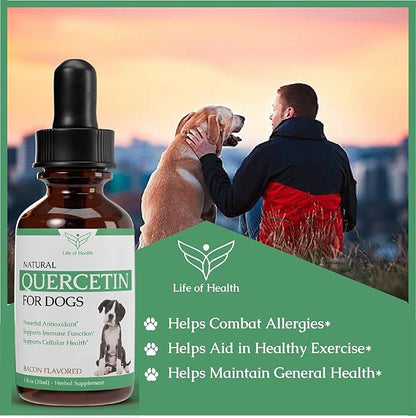 Quercetin for Dogs - Quercetin for Dogs Allergies - Supports Immune, Respiratory, Skin Health & More - Dog Allergy Support - Dog Allergy Relief - 1 fl oz