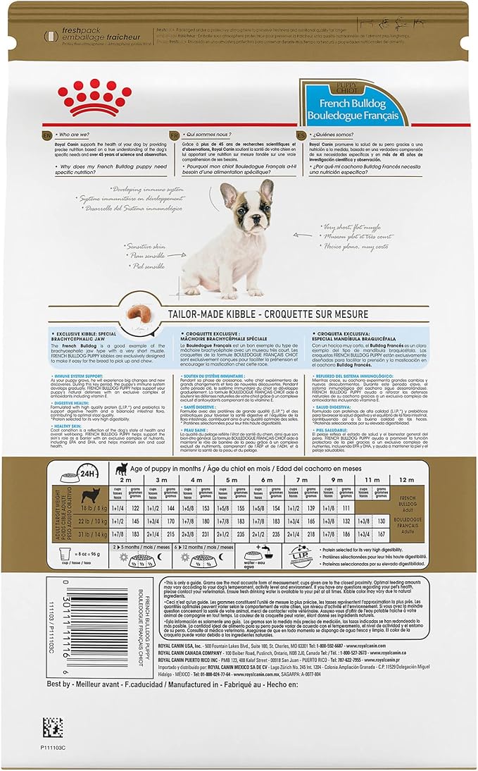 Royal Canin Breed Health Nutrition French Bulldog Puppy Dry Dog Food, 3 lb Bag