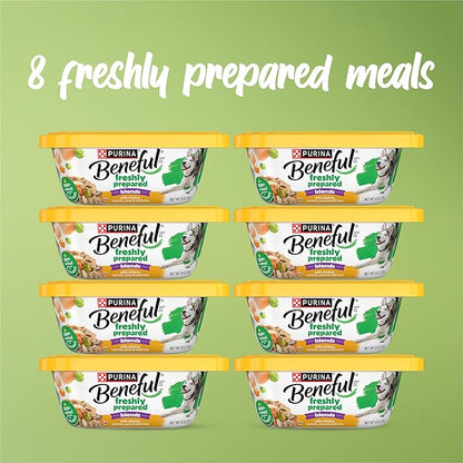 Purina Beneful Freshly Prepared Blends Wet Dog Food With Chicken, Carrots, Peas and Wild Rice - (Pack of 8) 10 oz. Tubs