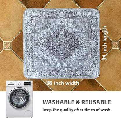 nunubaby Washable Pee Pads for Dogs, Stylish, Non-Slip and Leak-Proof Pee Pads. Reusable Potty Pads for Dogs for Crates and Floors.(Gray/Geo, 31" x36" )