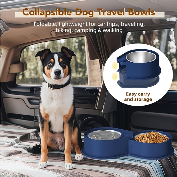 Newget Stainless Steel Dog Bowl Set, 304 Metal Dual Food & Water Bowls for Dogs & Cats, Large Capacity Pet Feeder, Anti-Skid Dog Dish for Small/Medium/Large Pets