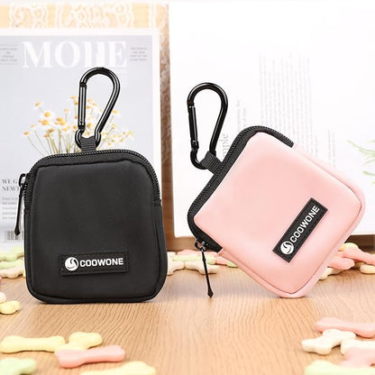 COOWONE Dog Treat Pouch 2 Pack, Waterproof, Zipper Closure, Hands Free, Black+Pink