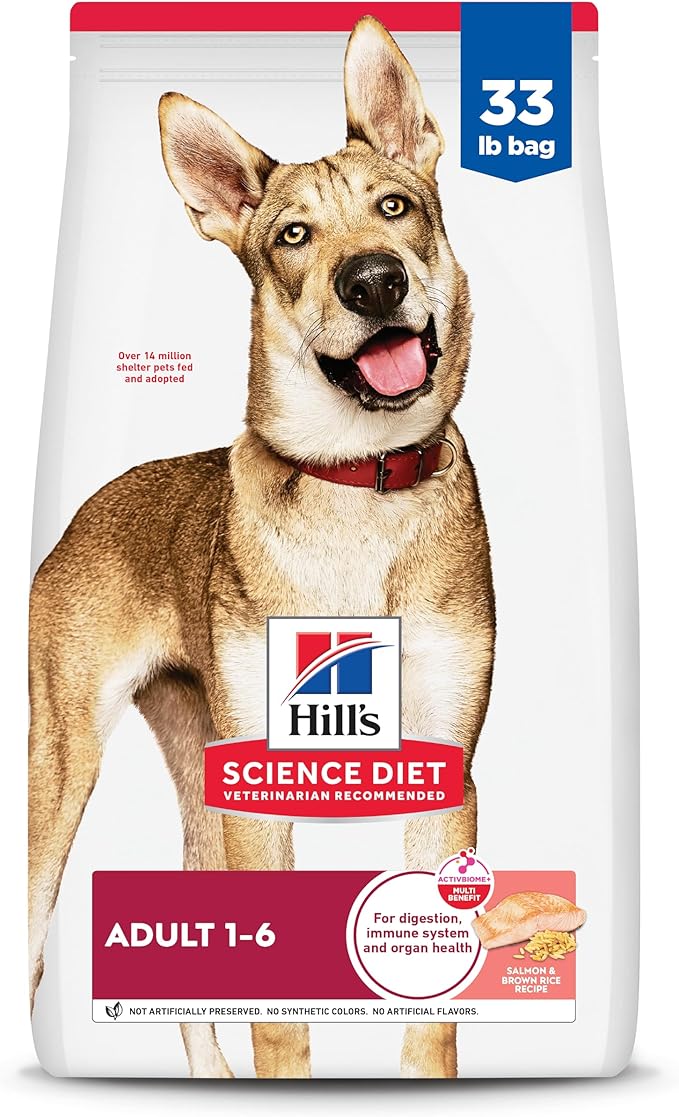Hill's Science Diet Adult 1-6 Dry Dog Food, Salmon & Brown Rice, 33 lb. Bag