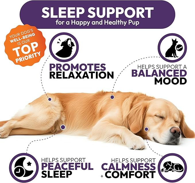 Advanced Melatonin for Dogs - 170 Dog Melatonin Calming Chews for Small and Large Dogs - Natural Hemp Dog Sleep Aid, Puppy Sleeping Pills, Anxiety, Stress, Separation, Barking, Fireworks - Made in USA