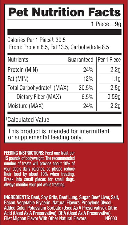 Pup-Peroni Filet Mignon & Bacon Flavor Dog Treats, 5.6 Ounce (Pack of 8)