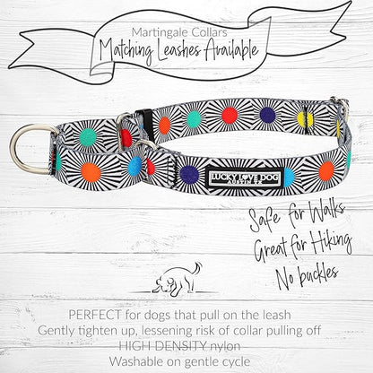 Lucky Love Dog, Adjustable Fun Style Martingale Collar for Dogs, Comfy & Bright Color, Premium No Slip Dog Collar - (Medium, SOCO Mart - Combo)