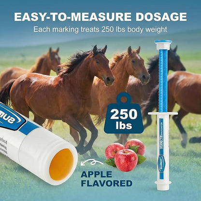 Ivermectin Horse Paste 1.87% – Apple Flavored Oral Dewormer for Horses, 6-Pack
