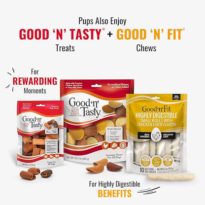 Good ‘n’ Fun Triple Flavor Kabobs Chews for All Dogs, 24 Ounces, Treat Your Dog to Long-Lasting Chews Made from Beef Hide, Real Chicken, Pork Hide, Duck and Chicken Liver