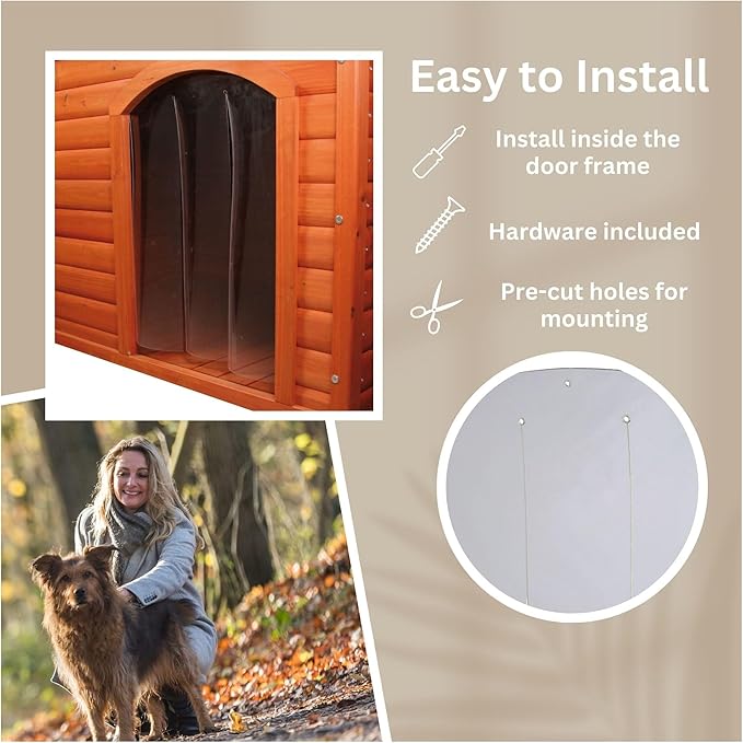 Trixie Vinyl Dog Door Flap, Fits 14.75 x 18-in Wooden Dog House Opening, Replacement Doggie Door Curtain Flap for Wooden Doghouses