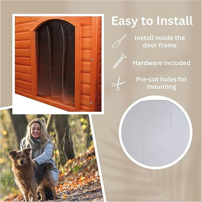 Trixie Vinyl Dog Door Flap, Fits 14.75 x 18-in Wooden Dog House Opening, Replacement Doggie Door Curtain Flap for Wooden Doghouses