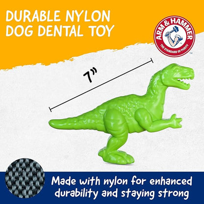 Arm & Hammer for Pets Nubbies Dental Toys T-Rex Dental Chew Toy for Dogs Best Dog Chew Toy for Moderate Chewers Reduces Plaque & Tartar Buildup Without Brushing, Mint Flavor (Pack of 24)