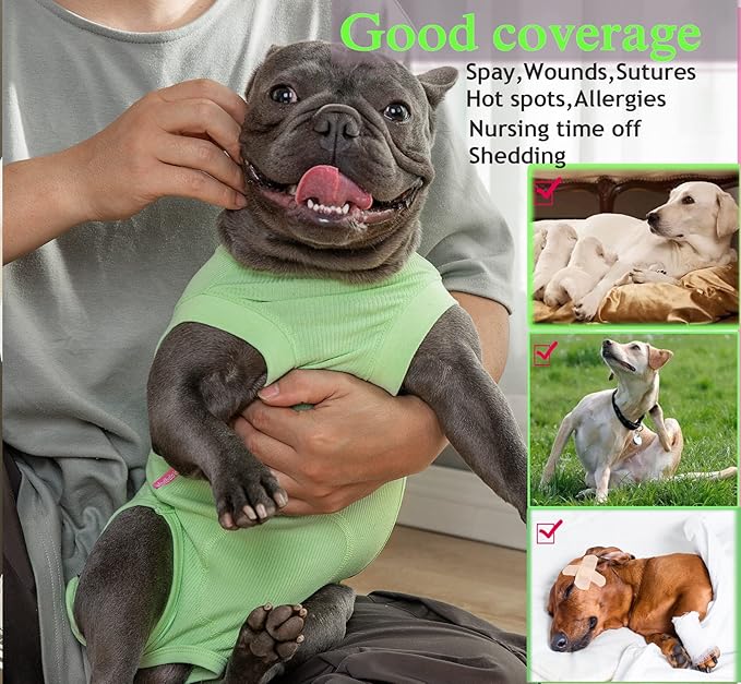 Recovery Suit for Dogs,Dog Cone Alternative Zipper Surgery Suit Female Spay,Soft Dog Surgery Suit for Anti Licking,Breathable Surgical Suit for Dogs Female Spay
