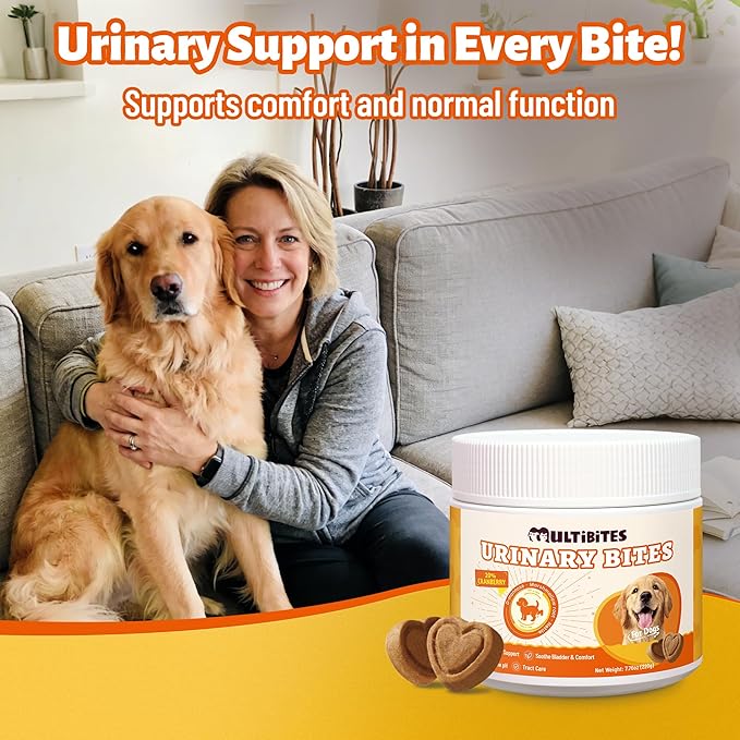Urinary Tract Supplement for Dogs - Cranberry Supplement with Cranberry, D Mannose, Marshmallow Root & Blueberry for Bladder Control & Kidney Health for Dogs - Chicken Flavor 7.76oz