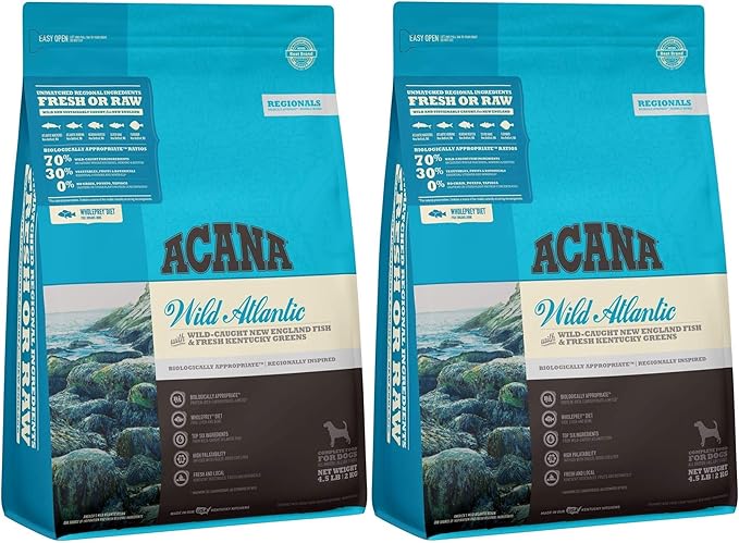 ACANA 2 Pack of Wild Atlantic Dog Food, 4.5 Pounds Each, Grain-Free, Made in The USA