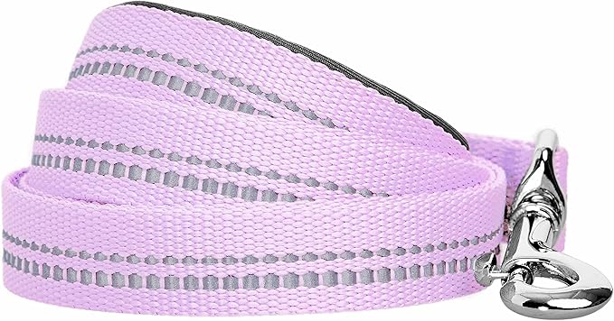 Blueberry Pet 3M Reflective Pastel Color Dog Leash with Soft & Comfortable Handle, 4 ft x 1", Lavender, Large, Leashes for Dogs