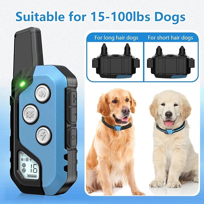 Dog Training Collar for 2 Dogs, Waterproof Dog Training Collar with Remote, 3 Training Modes, Rechargeable Electric Training Collar for Large Medium Small Dogs