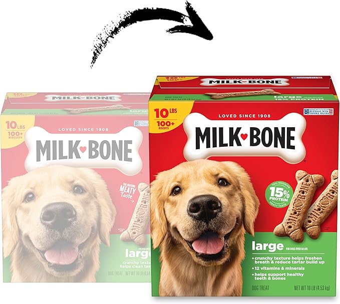 Milk-Bone Original Dog Treats Biscuits for Large Dogs, 10 Pounds (Packaging May Vary)
