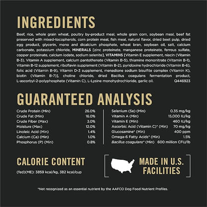 Purina Pro Plan Complete Essentials Shredded Blend Beef and Rice Dog Food Dry Formula with Probiotics for Dogs - 5 lb. Bag