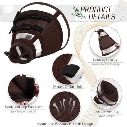 Dora Bridal Dog Cone Collar for Large Dogs After Surgery, Soft Comfy Recovery Pet Cone Alternative, Adjustable Elizabethan Collar for Dogs to Stop Licking, Brown, L