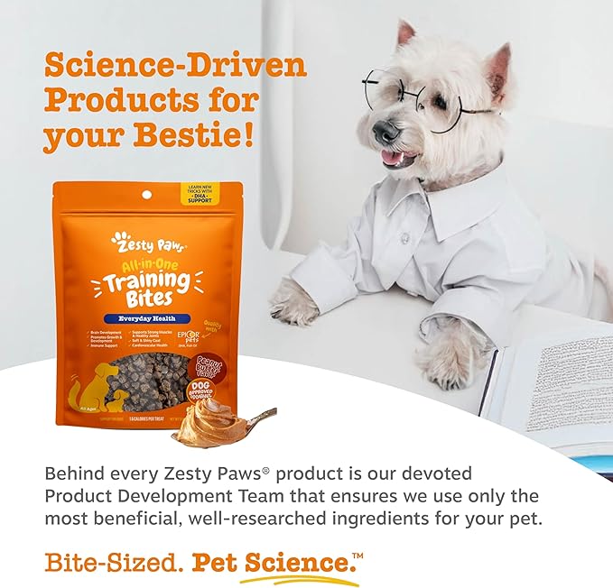 Zesty Paws Training Treats for Dogs & Puppies - Dog Treats for Training - Healthy Dog Chews for Hip, Joint & Muscle Health - for All Breeds and Ages - PB Flavor - 12oz