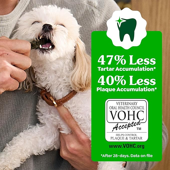 Greenies Dog Treats, Veterinarian-Recommended Natural Dental Dog Treats, Large Size, Mint Flavor, 12 oz. Pack, 8 Count