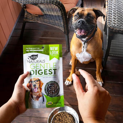 Ark Naturals Gentle Digest Soft Chews, Vet Recommended Dog and Cat Prebiotics and Probiotics, Digestive and Immune System Support, 1 Pack