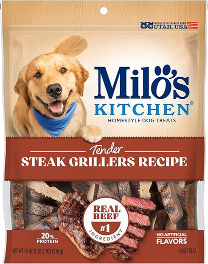 Milo’s Kitchen Steak Grillers Recipe Dog Treats, 18 Oz. Bag