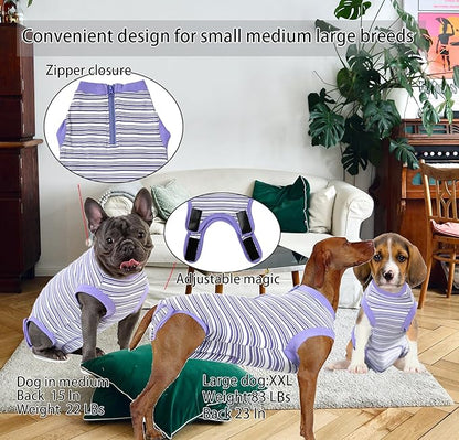 Recovery Suit for Dogs,Dog Cone Alternative Zipper Surgery Suit Female Spay,Soft Dog Surgery Suit for Anti Licking,Breathable Surgical Suit for Dogs Female Spay